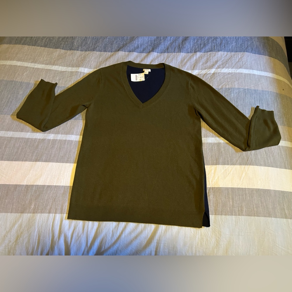 J. Crew Olive Green Men's Merino Wool Cardigan Sweater, NWT! Size Large